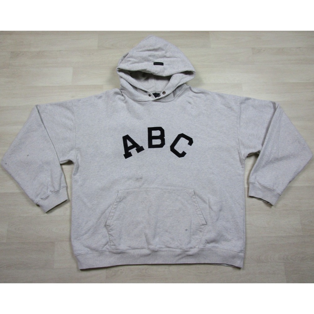 Fear of God 7th Seventh Collection ABC Hoodie Men's (XXL) Flocked Oatmeal Beige